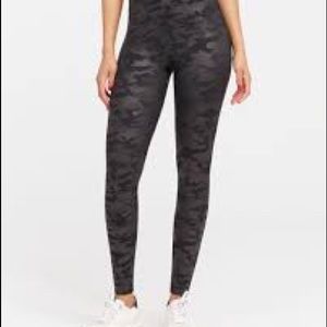 Spanx Faux Leather Camo Leggings